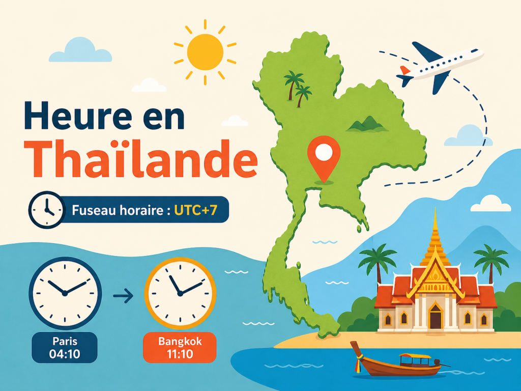 heure en Thailande