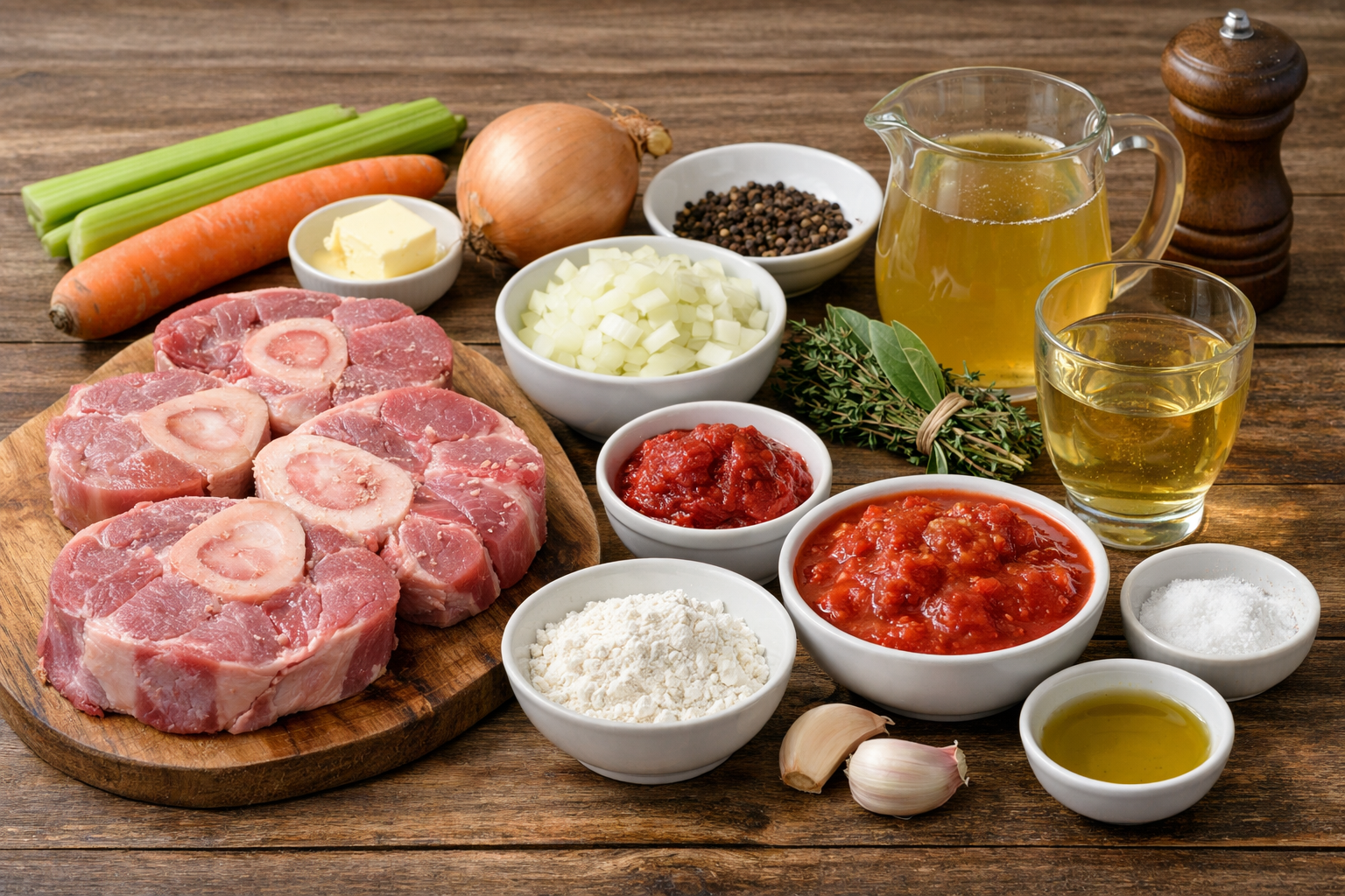 Ingrédients pour osso buco traditionnel